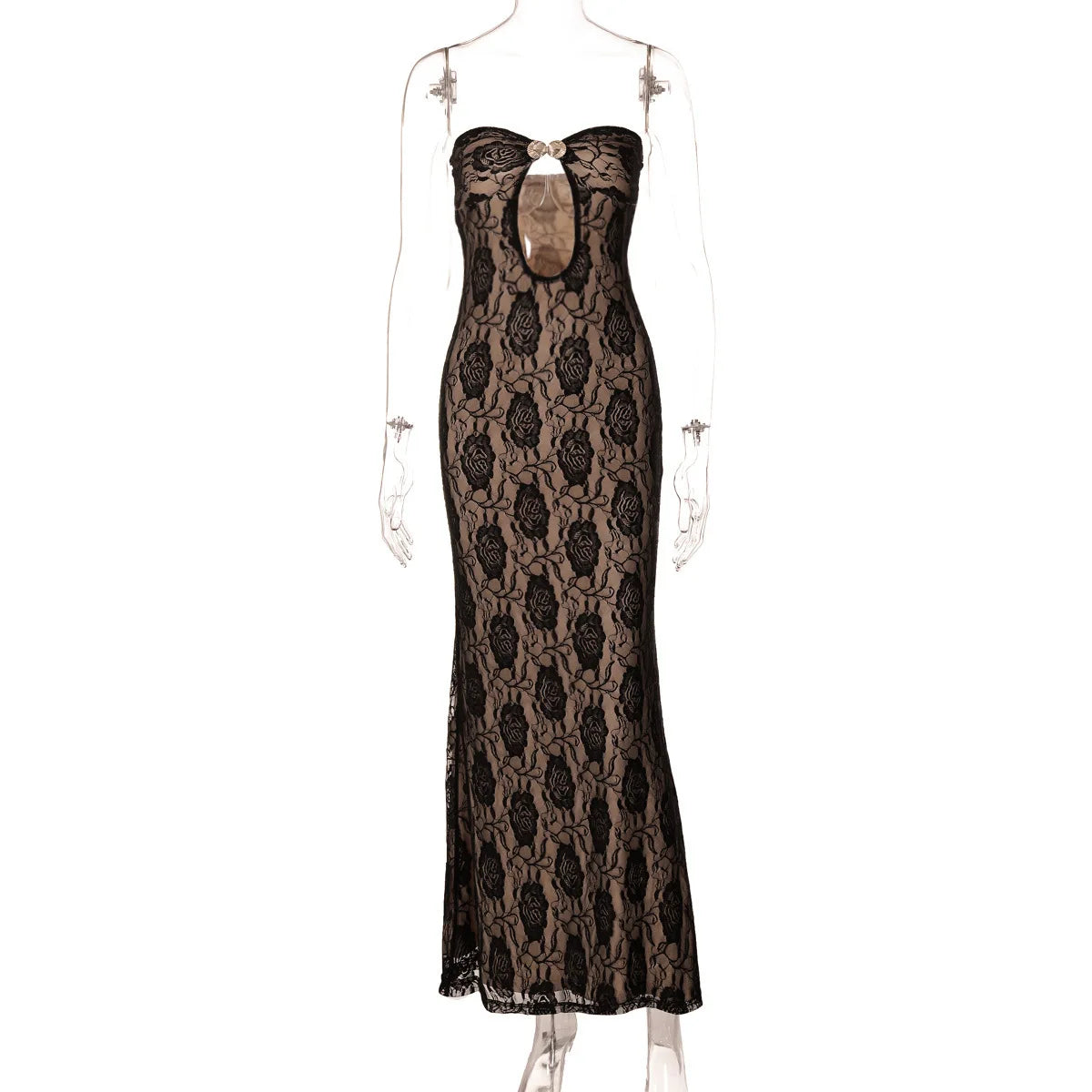 Hollow Out Backless Lace Party Dress for Women - Image 14