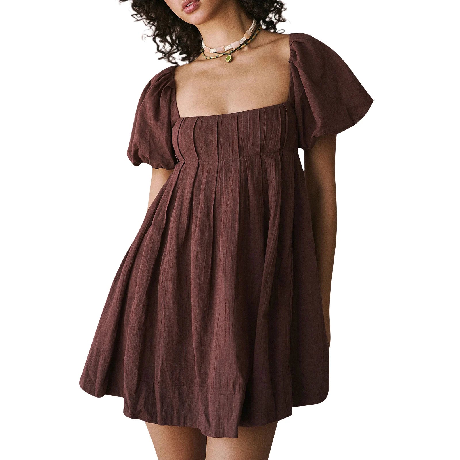 Chic Women's Summer Babydoll Puff Sleeve Dress - Image 12