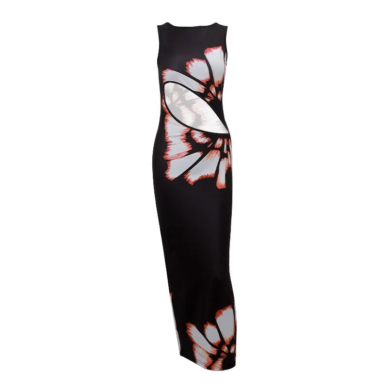 Elegant Hollow Out Sleeveless Maxi Dress for Summer - Image 10