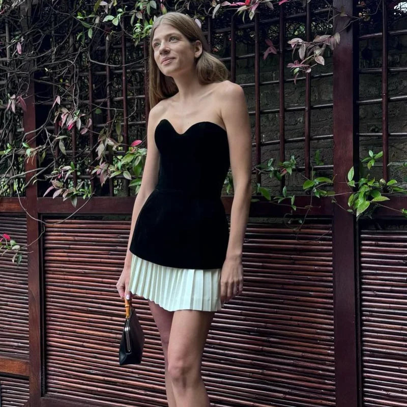 Elegant Backless Velvet Strapless Mini Dress for Parties - Image 32