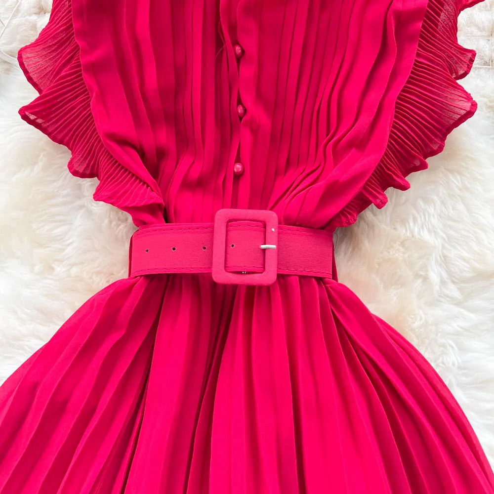 Chic Vintage Ruffled A-Line Summer Dress for Women - Image 36