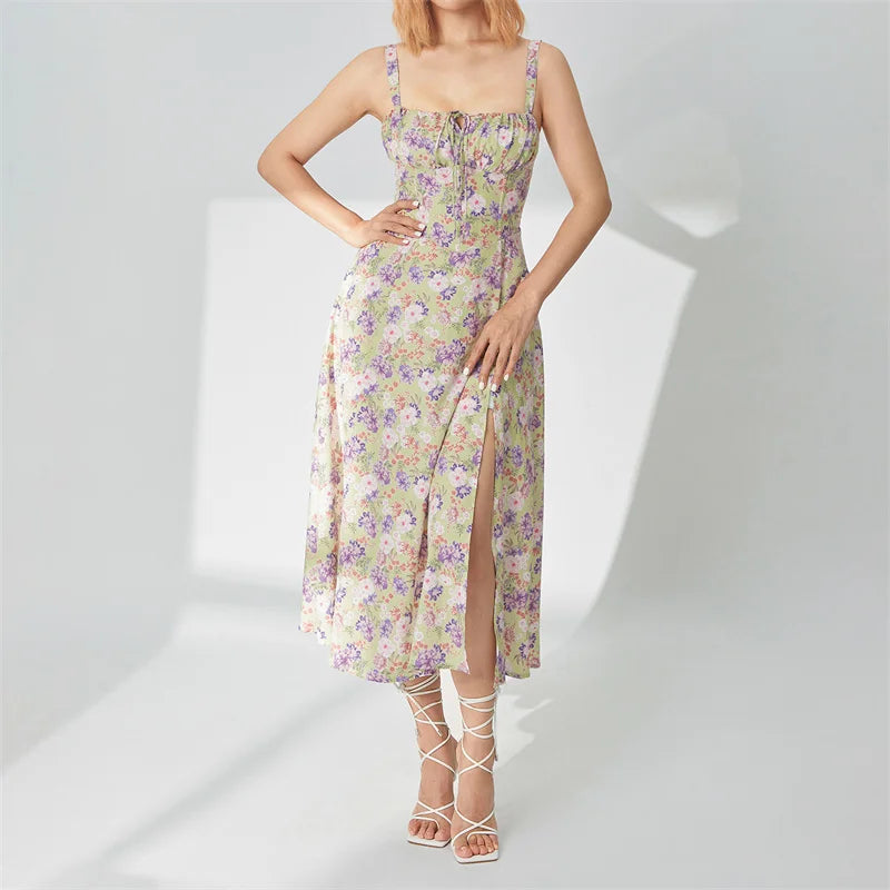 Stylish Solid Color Sleeveless Corset Summer Dress - Image 12