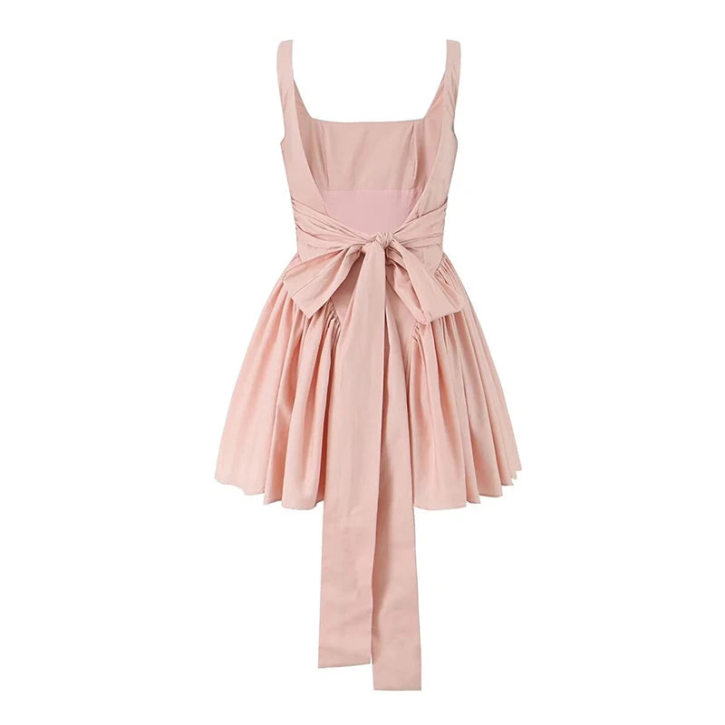 Summer Women's Backless Bow Mini Dress - Holiday Party Style - Image 6