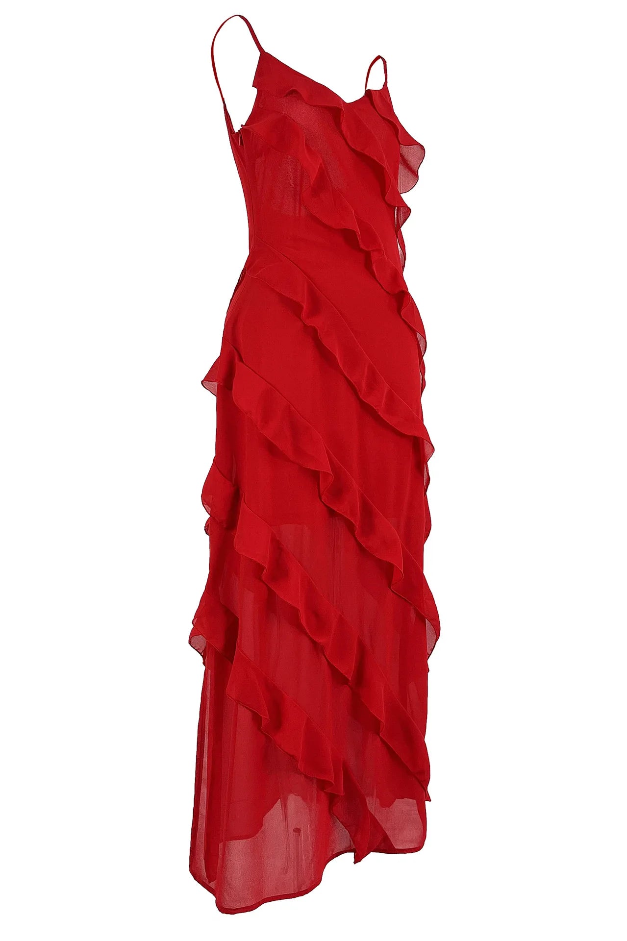 Elegant Women's Ruffle Chiffon Maxi Dress for Summer Events - Image 16