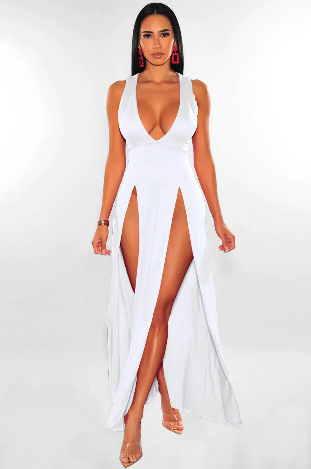 Elegant Deep V-Neck Summer Dress for Women - Image 28