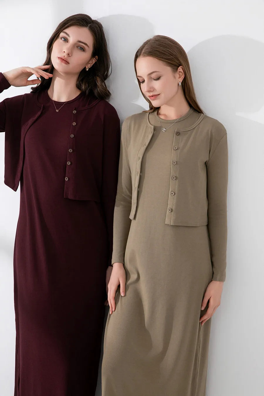 Ankle-Length Maxi Dress with Nature Fiber Ribbing - Image 5