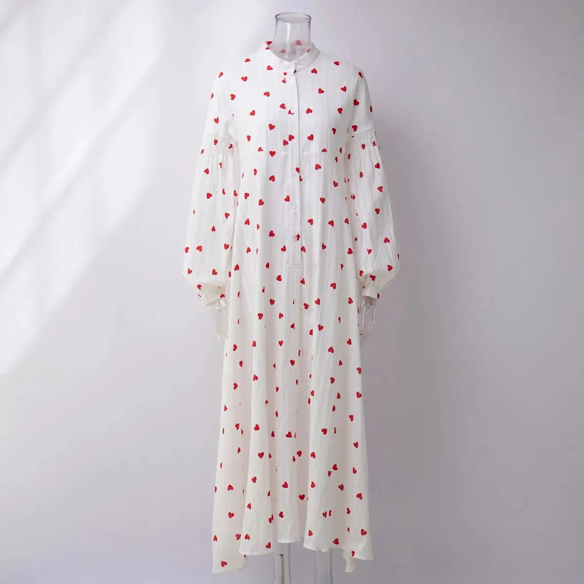 Women's Vintage A-Line Heart Print Cotton Summer Dress - Image 8