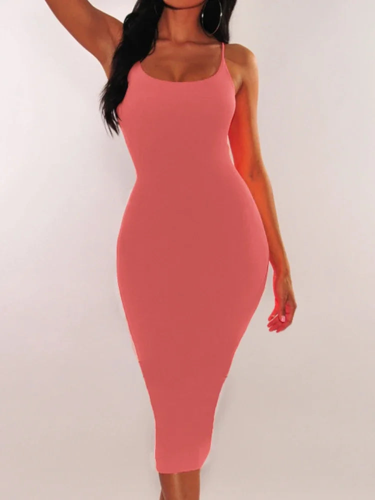 Elegant Spaghetti Strap Bodycon Dress for Women - Image 4