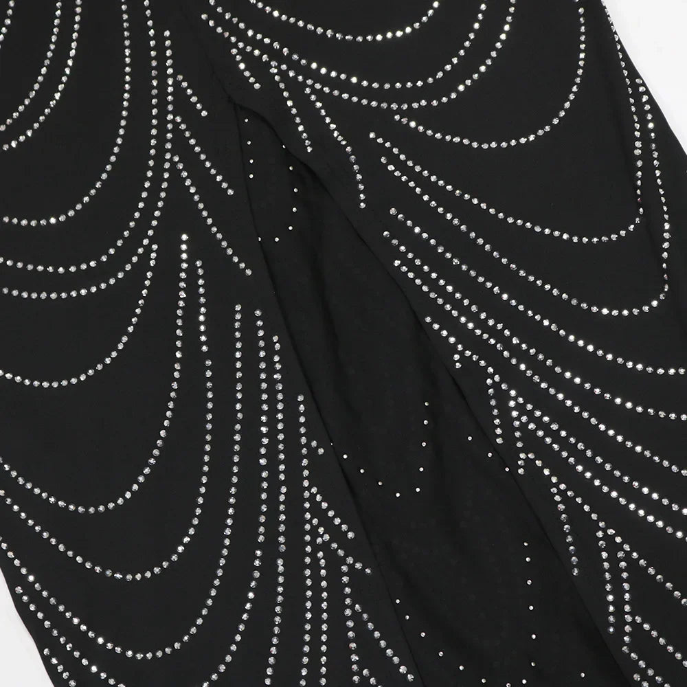 Sexy Strapless Maxi Dress with Rhinestones and Pearls - Image 29