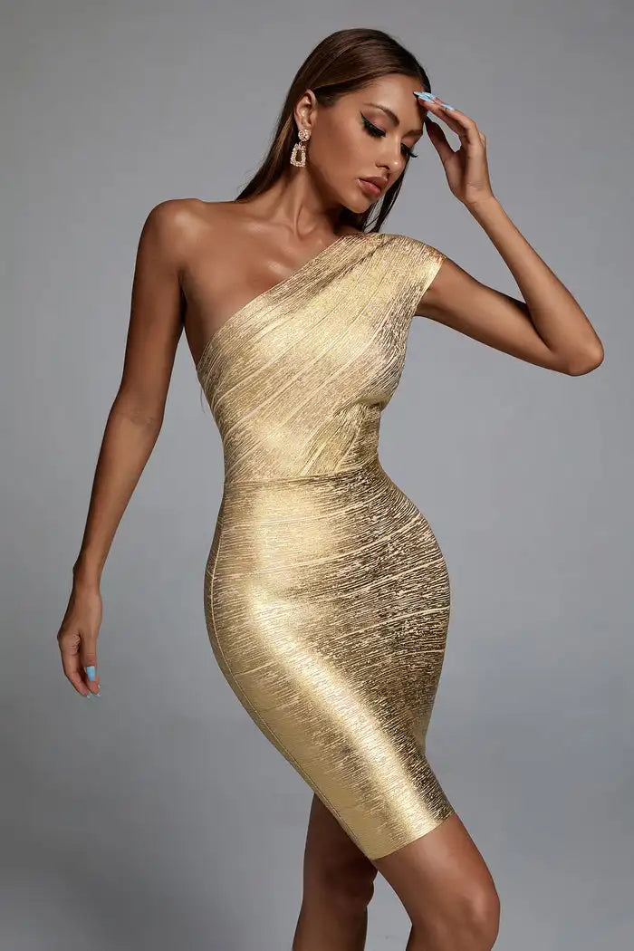 Elegant One Shoulder Bandage Dress for Summer Parties - Image 10