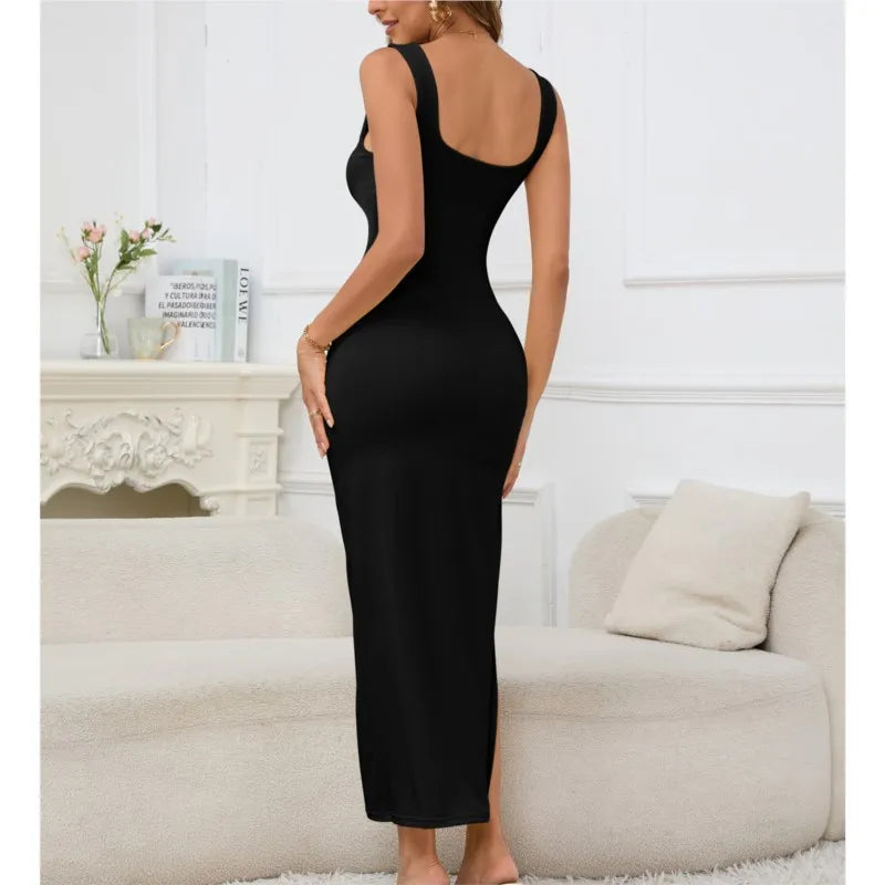 Elegant Summer Solid Color Hollow Navel Dress for Women - Image 3