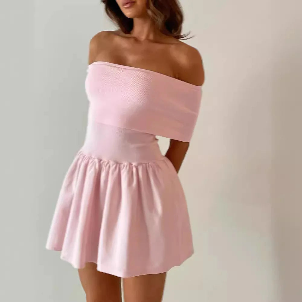 Off-Shoulder Patchwork Mini Dress for Summer Beach Vacations - Image 10