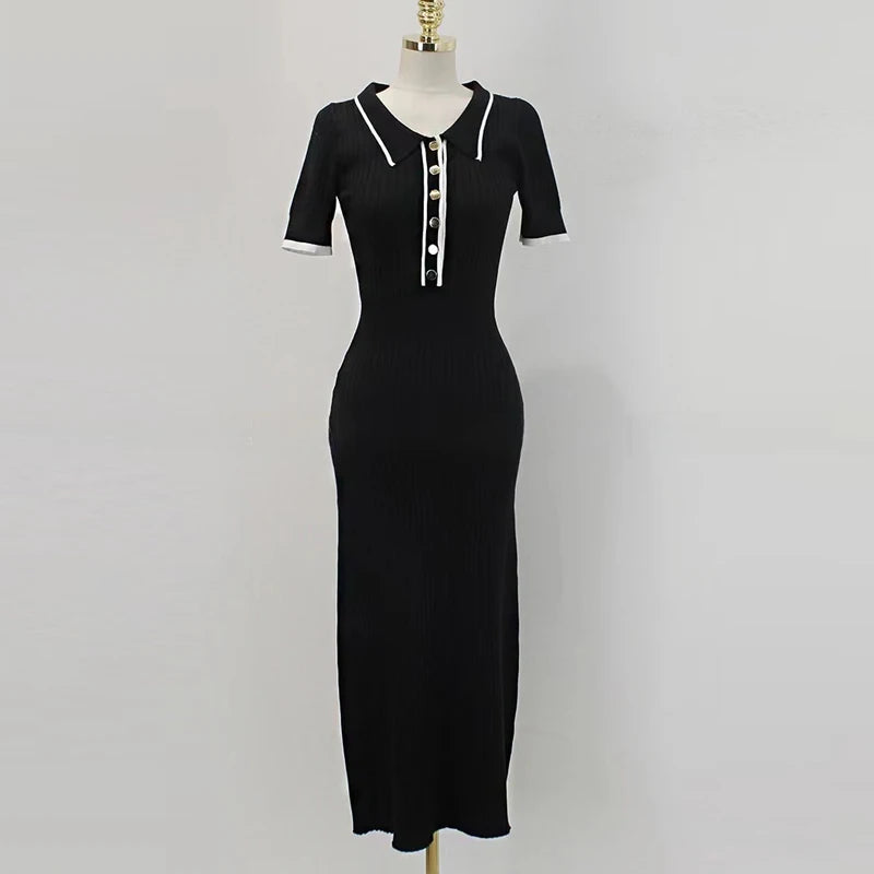 Chic Ribbed Knit Sweater Dress for Women - Image 6