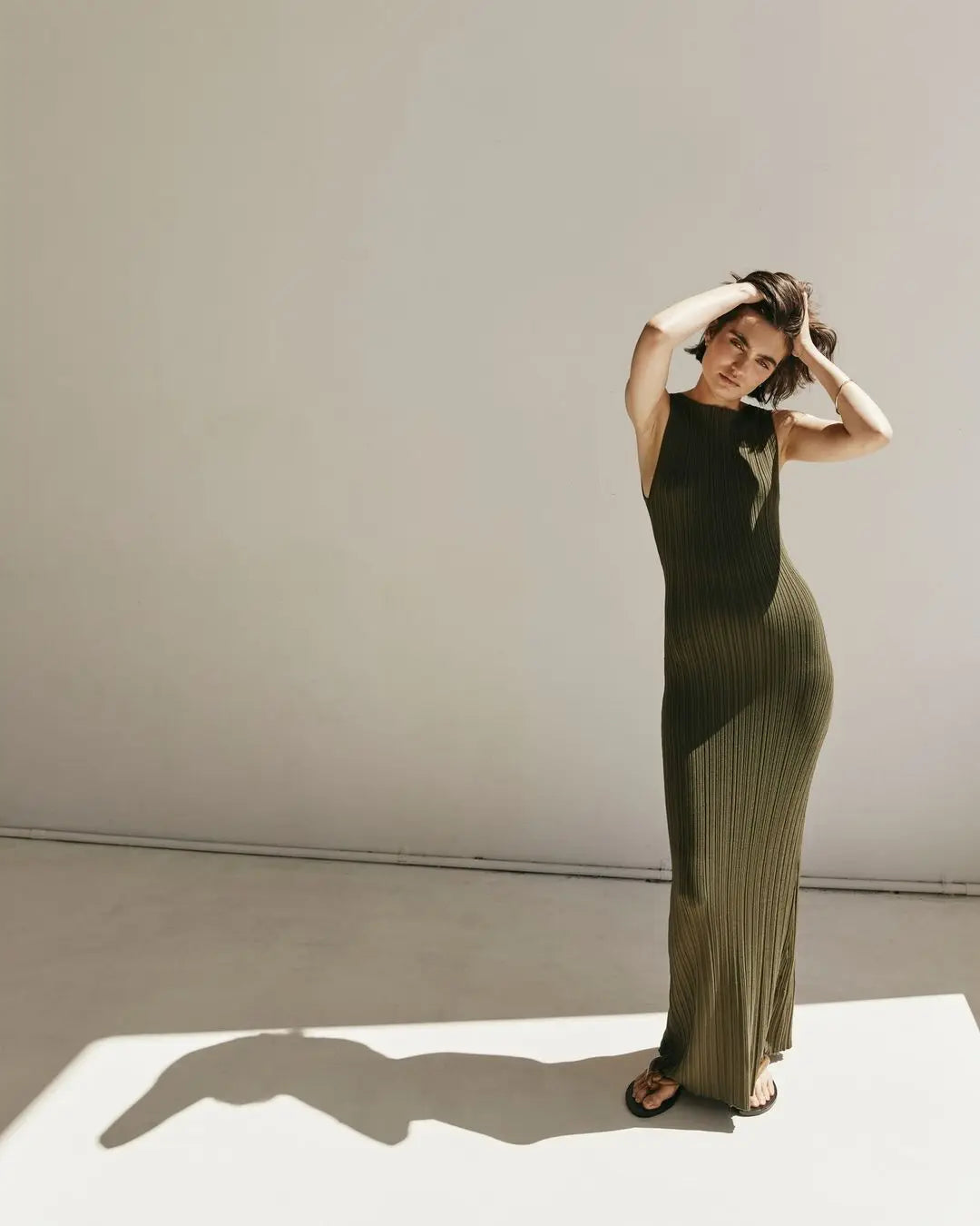 Women's Sleeveless Striped Cotton Party Dress - Casual Chic - Image 20