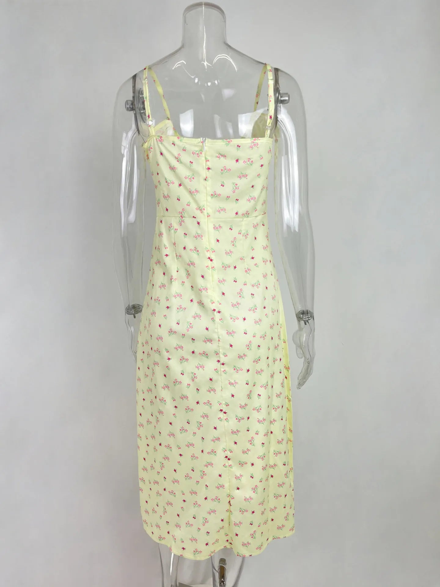 Chic Flower Print Spaghetti Strap Bodycon Beach Dress - Image 41