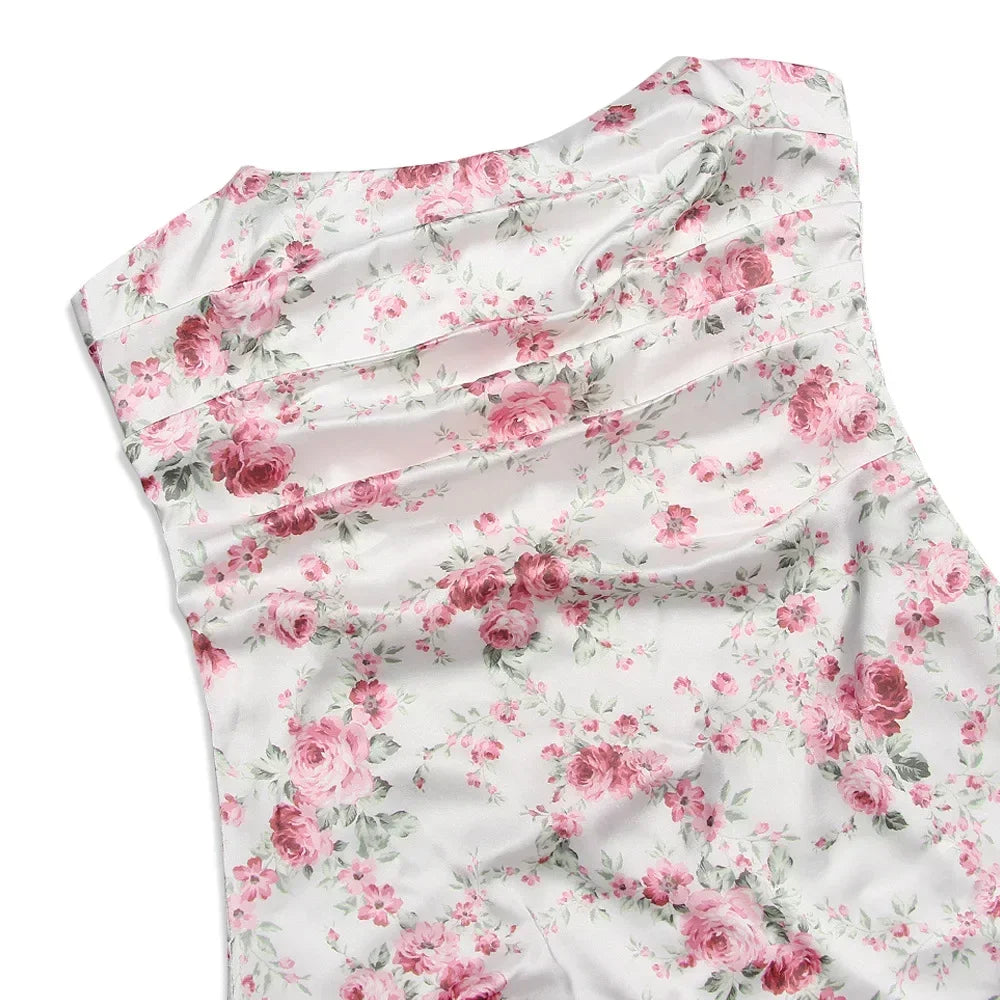 Sexy Floral Print Satin Bodycon Mini Dress for Parties - Image 8