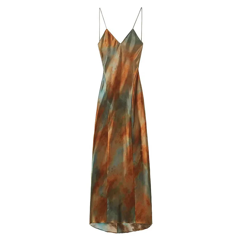 Elegant Backless V-Neck Camisole Dress for Women - Image 2
