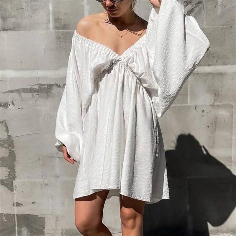 Elegant Backless Pleated Deep V Neck Gown for Women - Image 24