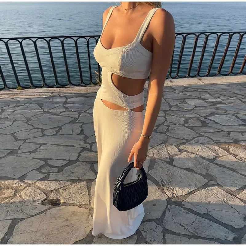 Elegant Sleeveless Hollow Out Maxi Dress for Women - Image 11