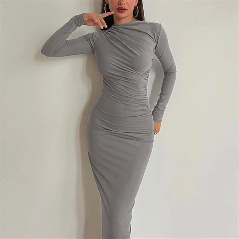 Women's Slim Fit Long Sleeve Wrap Dress - Casual & Chic - Image 7