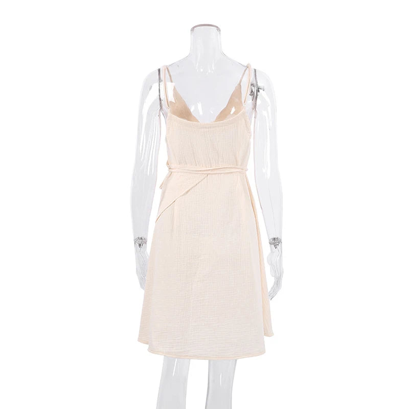 100% Cotton Summer V-Neck Gauze Dress for Women - Image 17