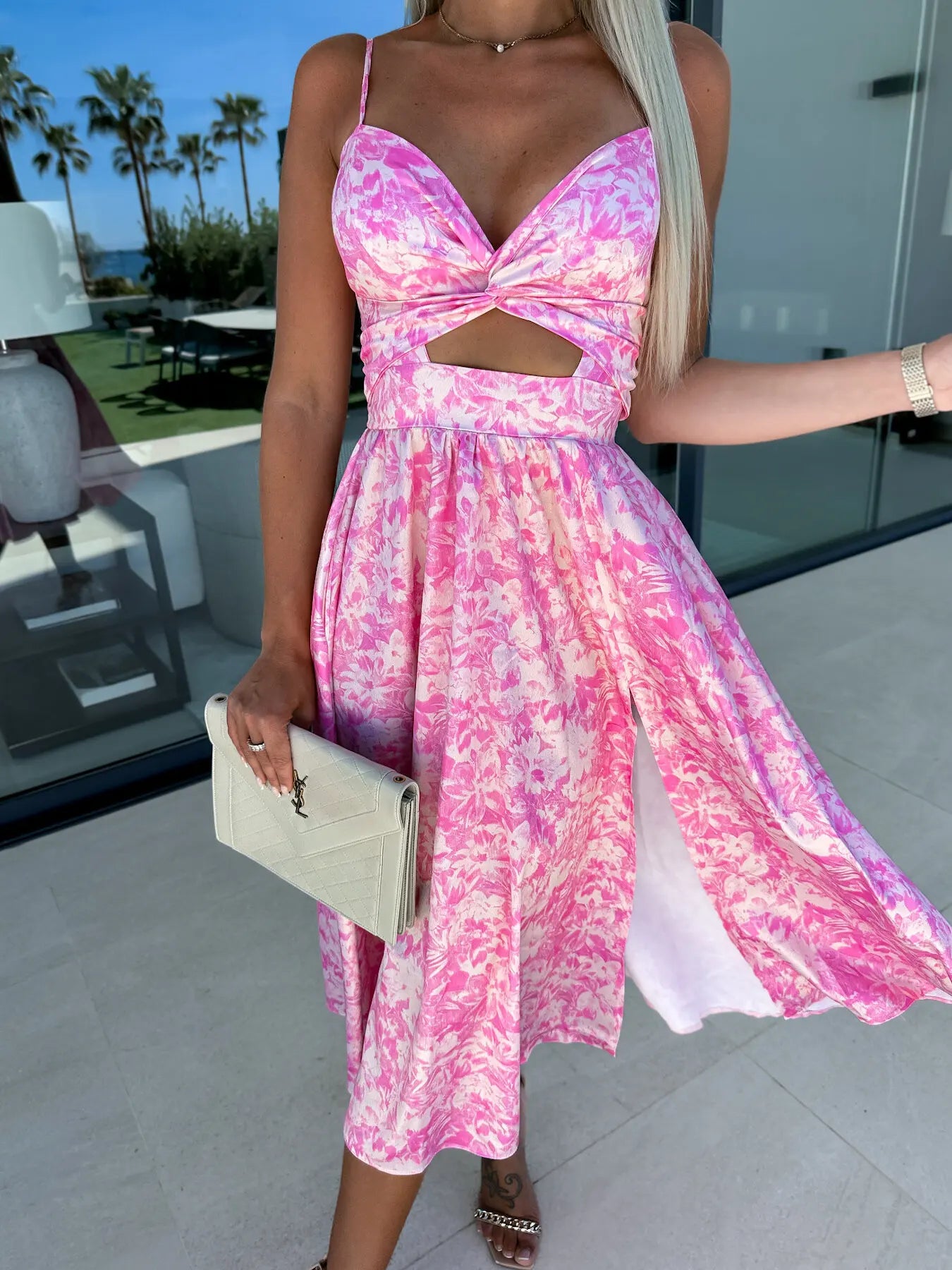 Women's Sexy V-Neck Backless Summer Dress with Twist Design - Image 7