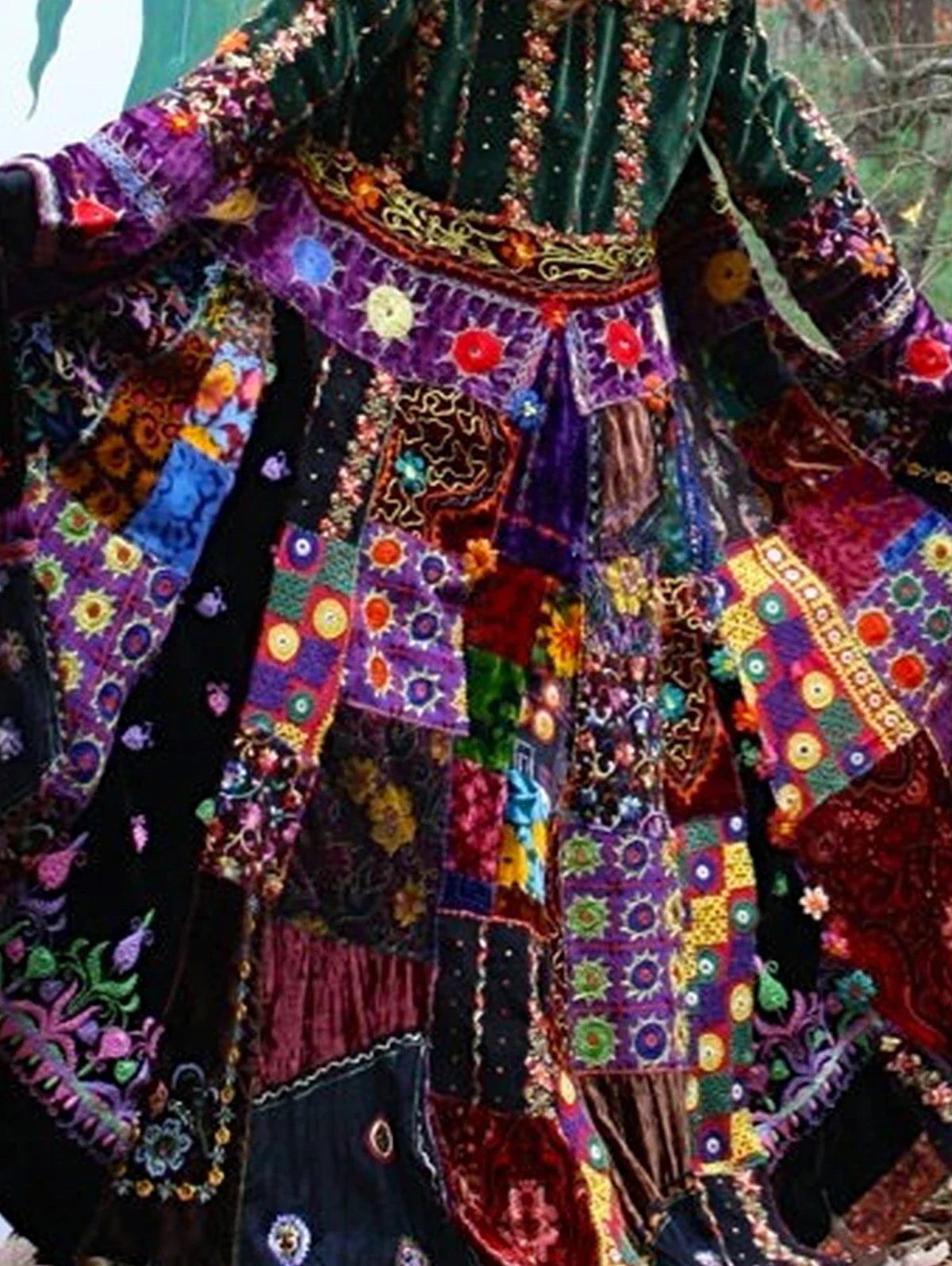 Color Block Velvet Boho Casual Dress Coat for Women - Image 4