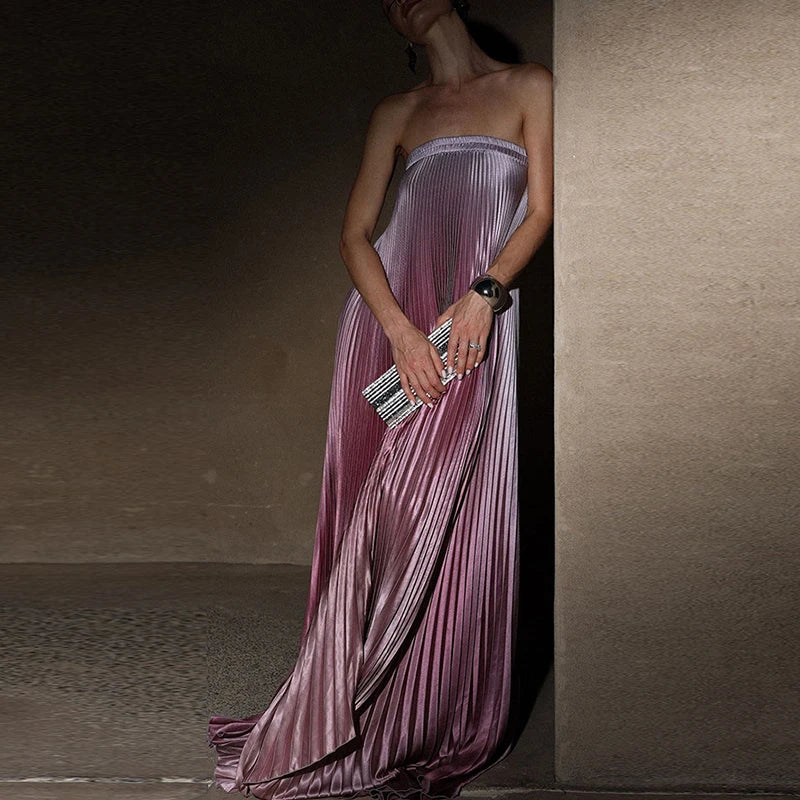 Elegant Off-Shoulder Gradient Evening Dress for Women - Image 5