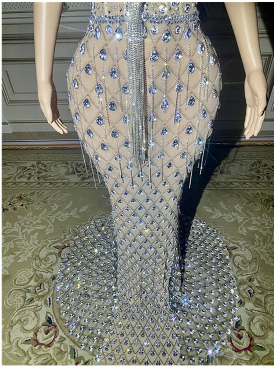 Elegant Beaded Tulle Evening Dress for Prom & Weddings - Image 7