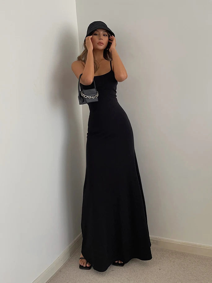 Chic Sleeveless Strap Dress - Summer Black & Grey - Image 29