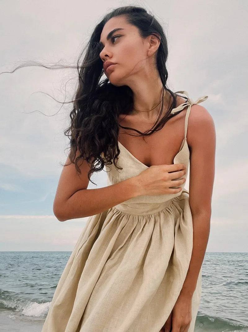 Elegant Backless V-Neck Maxi Dress for Women - Image 19
