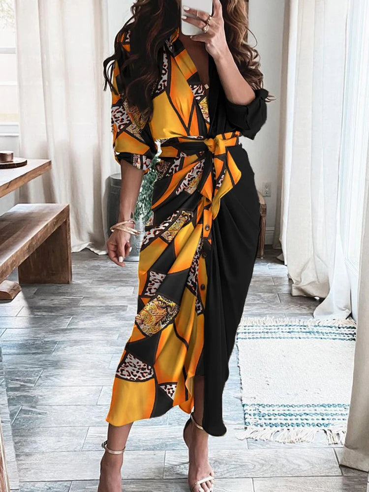 Elegant Summer Short Sleeve Ruched Shirt Dress for Women - Image 20
