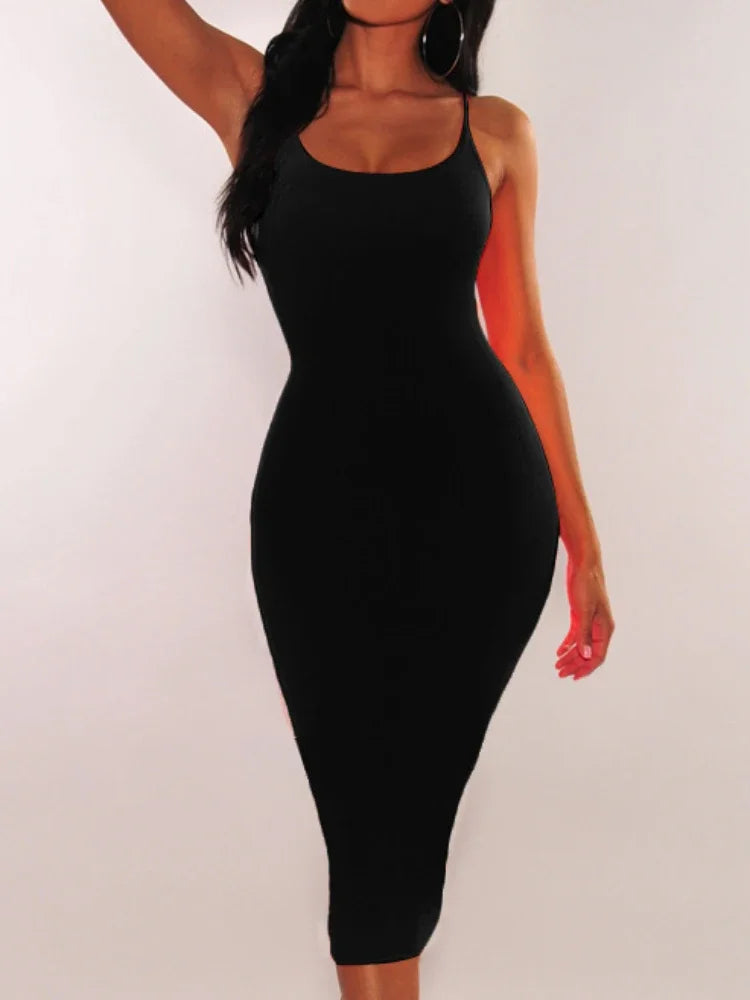 Elegant Spaghetti Strap Bodycon Dress for Women - Image 7
