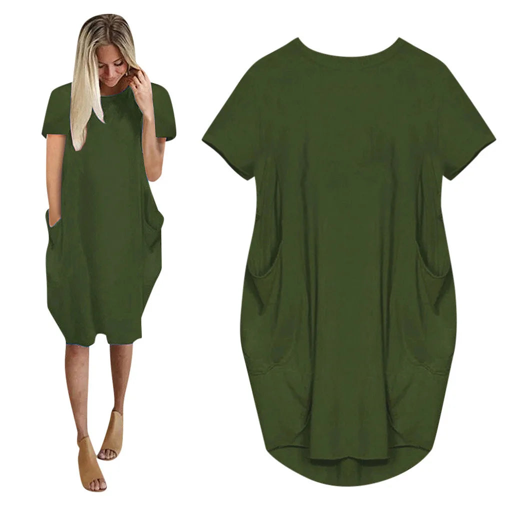 Stylish Plus Size Short Sleeve Casual Dresses for Women - Image 6