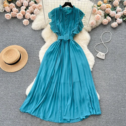 Chic Vintage Ruffled A-Line Summer Dress for Women - Image 8
