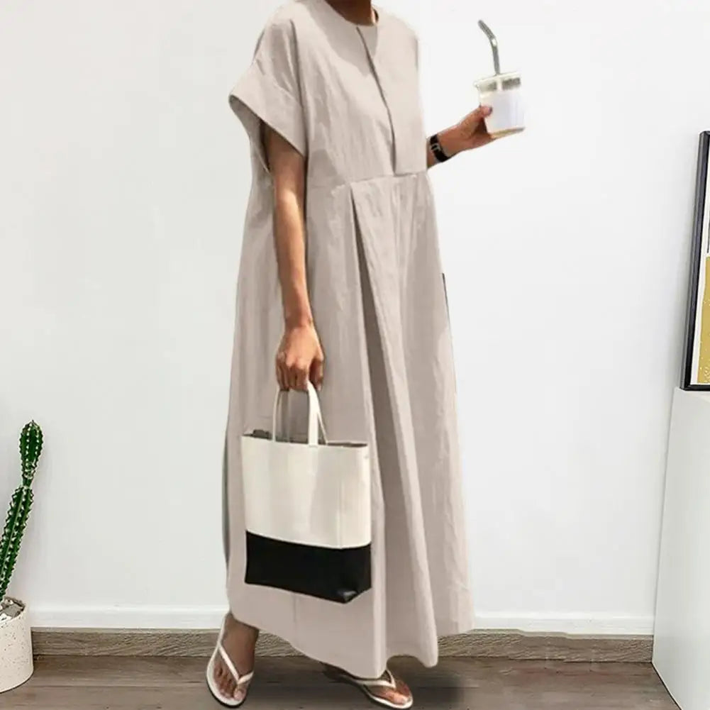 Summer Vintage Maxi Dress for Women – Casual Loose Fit