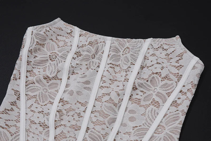 Elegant Sleeveless Lace Patchwork Mini Dress for Parties - Image 12