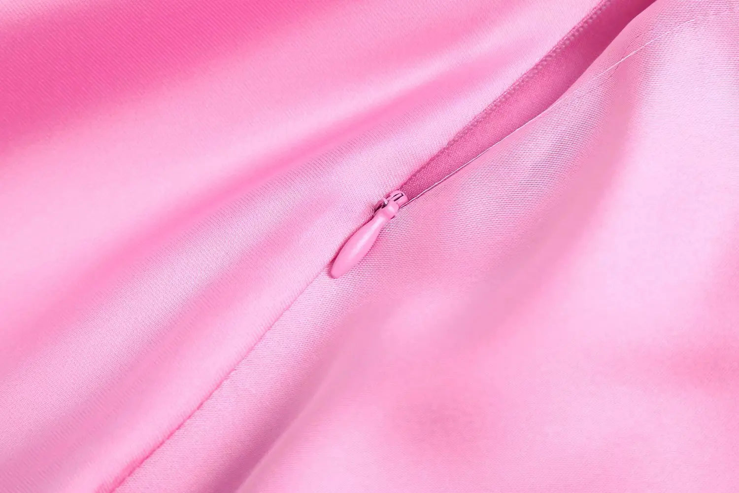 Elegant Pink Satin Cut-Out Mid-Calf Dress for Women - Image 26