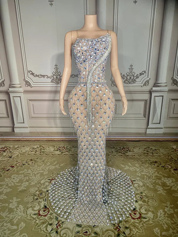 Elegant Beaded Tulle Evening Dress for Prom & Weddings - Image 15