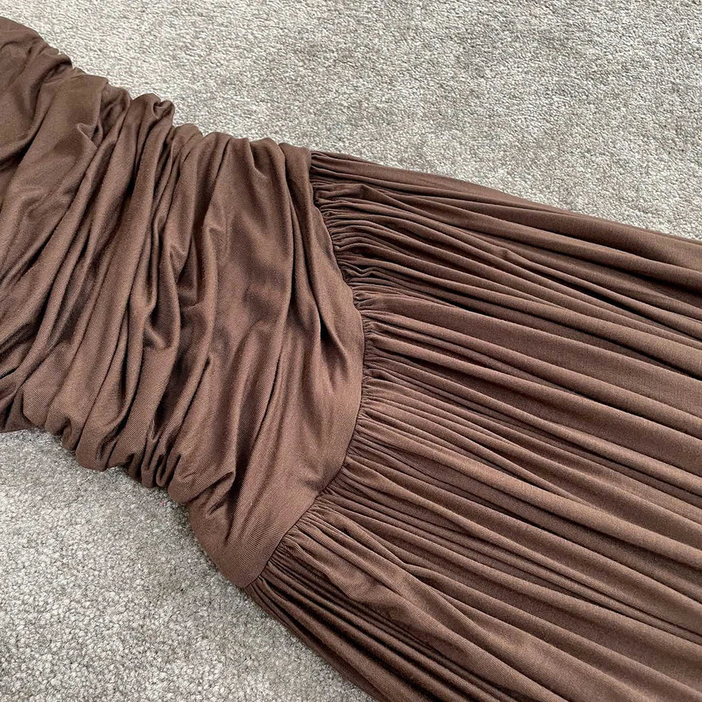 Elegant Y2K Pleated Long Dress for Summer Vibes - Image 20