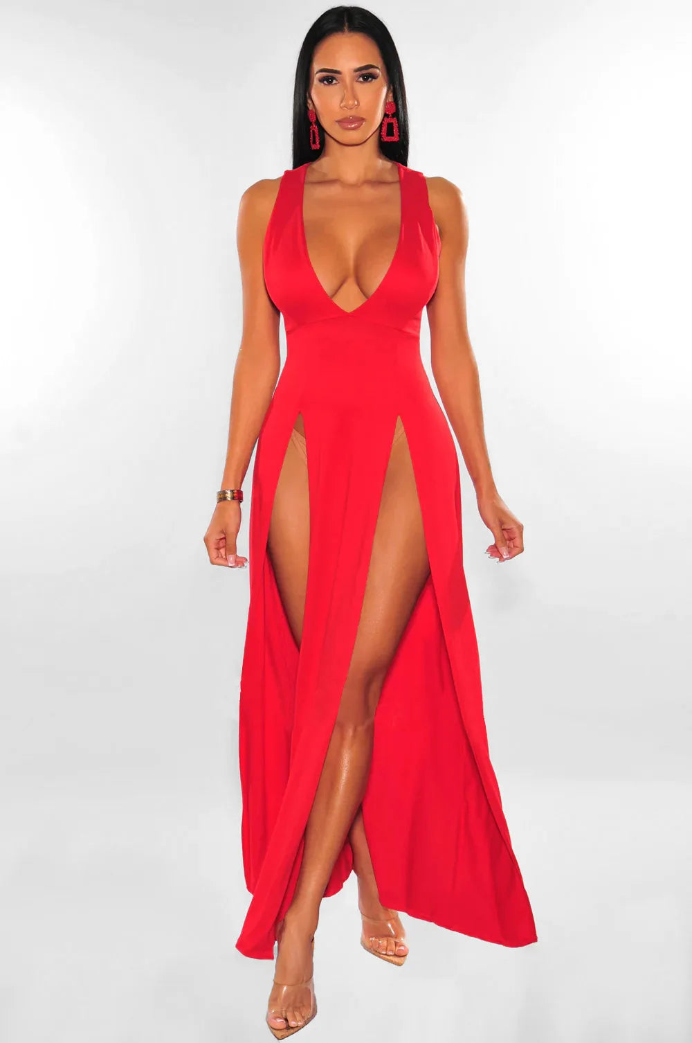 Elegant Deep V-Neck Summer Dress for Women - Image 34