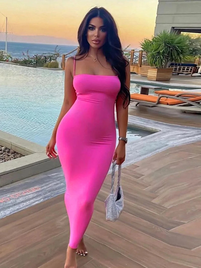 Summer Spaghetti Strap Bodycon Dress - Slim Fit & Backless - Image 4