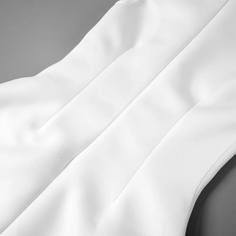 Elegant White Short Sleeve Mini Dress for Summer Parties - Image 30