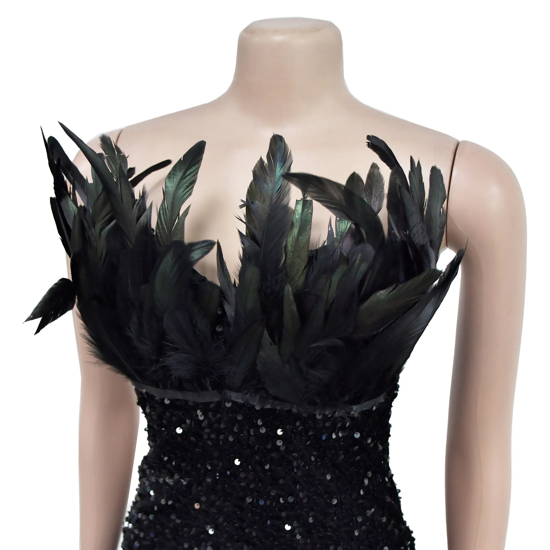 Shiny Off-Shoulder Sequined Mini Dress for Parties - Image 25