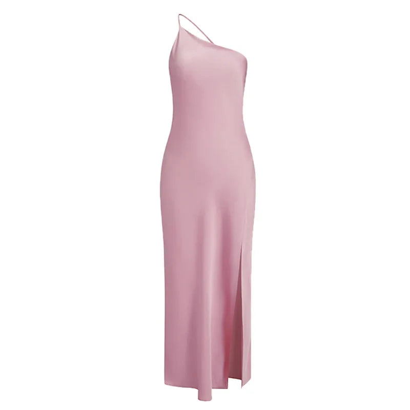 Elegant Yellow Satin Backless Lace-Up Summer Dress for Women - Image 18