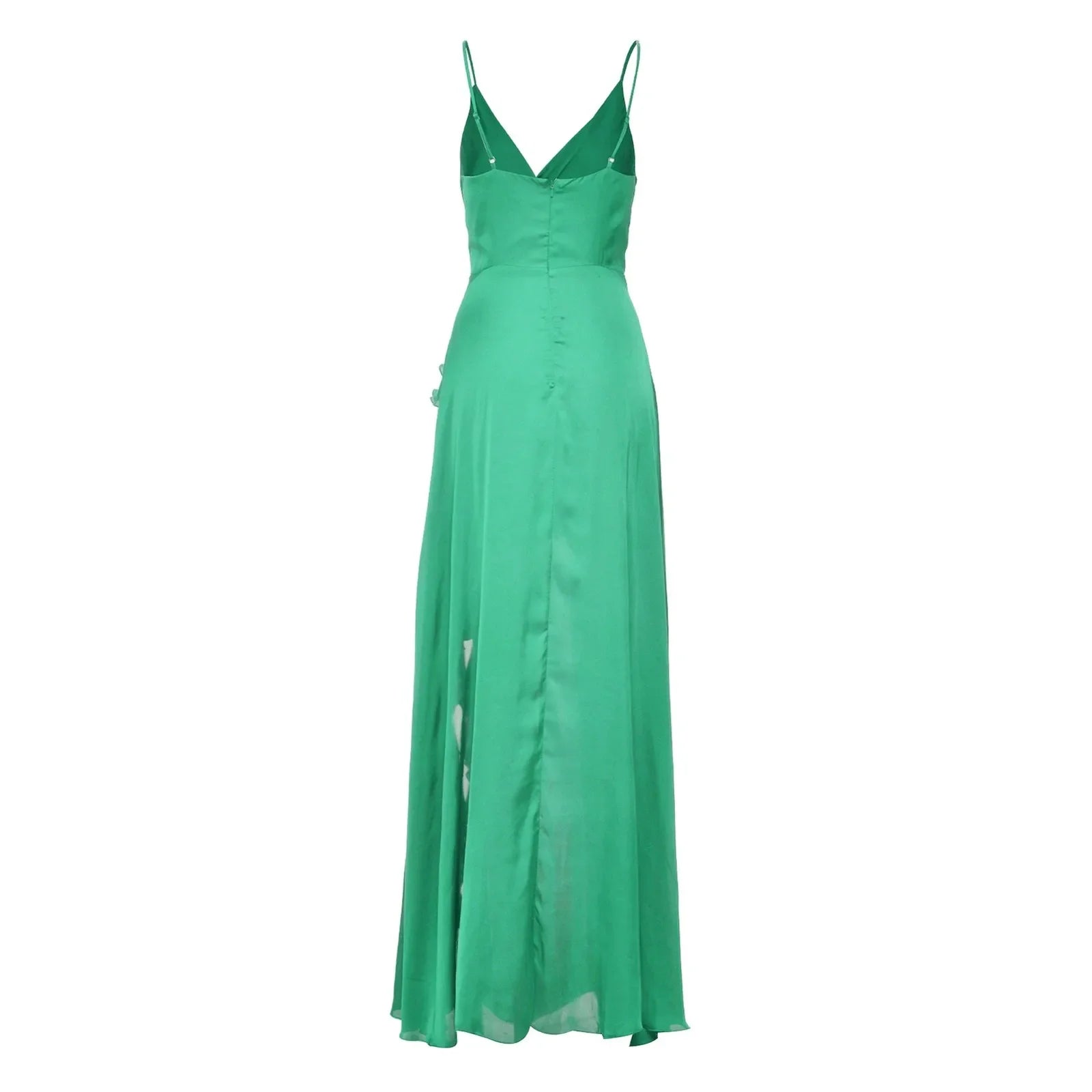 Maxi Dress with Ruffle Hem and Deep V-Neck - Summer Beach Party - Image 3