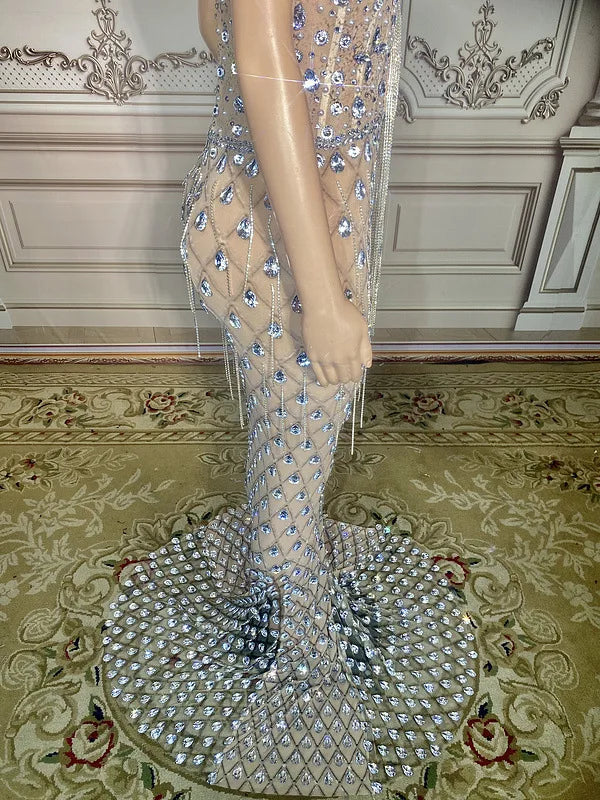 Elegant Beaded Tulle Evening Dress for Prom & Weddings - Image 14