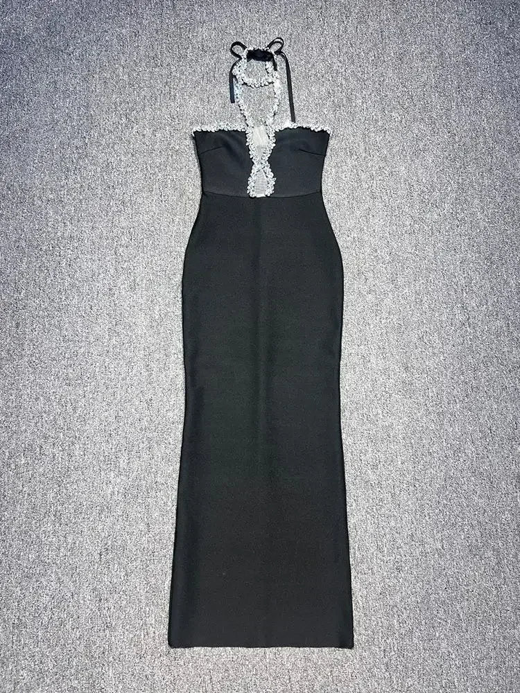 Elegant Black Strapless Bandage Dress for Autumn Events - Image 4