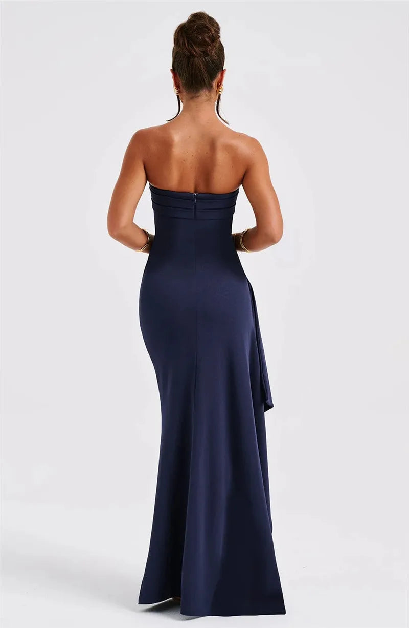 Elegant Off-Shoulder High Split Maxi Dress for Women - Image 24