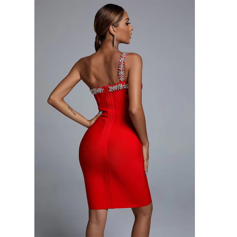 Elegant Backless One-Shoulder Mini Party Dress for Women - Image 3